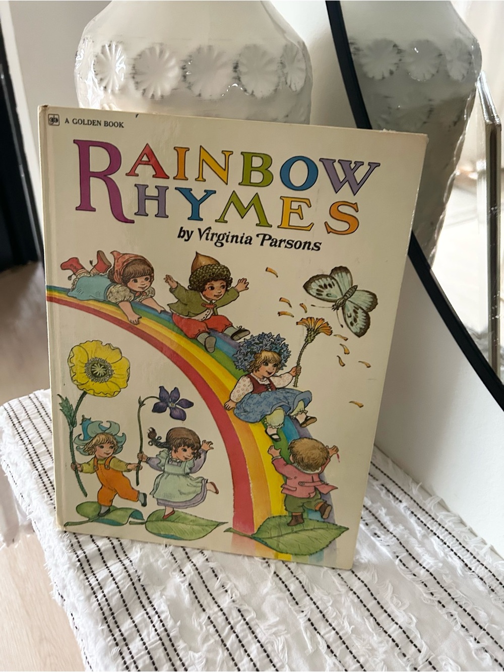 Vintage 1974 Rainbow Rhymes by Virginia Parsons Hardcover Golden Book
